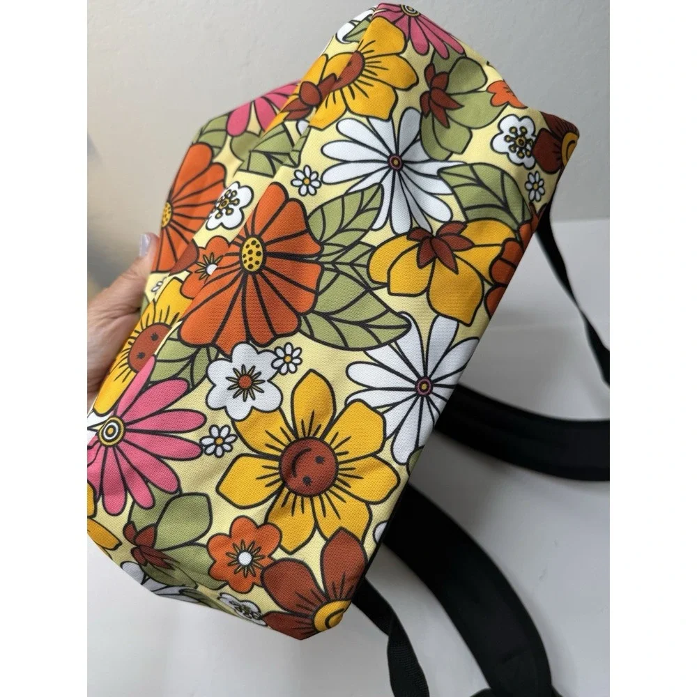 Dickies Backpack Classic Logo Retro Casual Orange Flower Power 70s School New